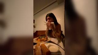 Mia Khalifa Topless Taking Dinner Naked Onlyfans Video