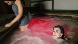 Denims W Her Friend Jacuzzi Towel Strip Exclusive Live