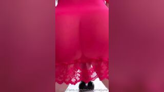 Misscarriejune In Red Lingerie Rides Huge Black Dildo In Pussy Leaked Onlyfans