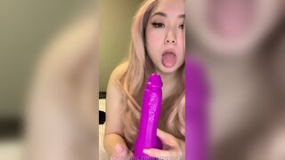 Azngoodgirl Sucking Dildo With Her Big Tits Out Onlyfans