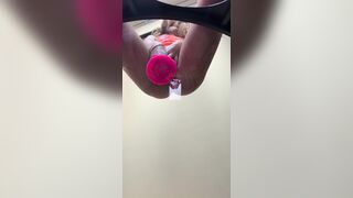 Bougie Bb On Glass Chair Rides A Pink Dildo Onlyfans