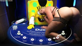 Mia Malkova Duel Casino Spongbob Blowjob And Casino Table Masturbation