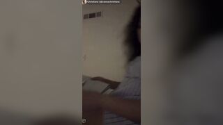 Christiana l @cannachristiana goes wild showing tit and nip slips on her TikTok live