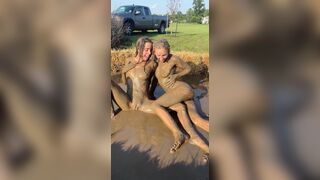Anya Lacey & Livinia Roberts strip and mud wrestle naked