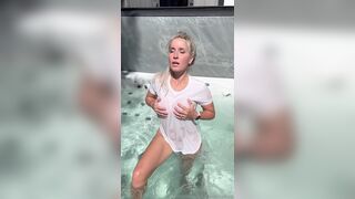 Imaubreykeys Outdoor Pool Teasing Soaking Nude Nipples Seethrough Leak Onlyfans