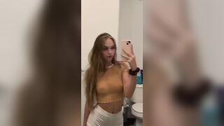 Norissa Valdez Seethrough Nips In Brown Top