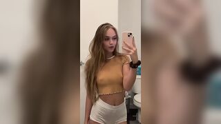 Norissa Valdez Seethrough Nips In Brown Top