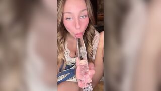 Alysha Newman Pleasures Herself With A Giant Dildo On Camera