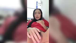 Indonesian Schoolgirl In Red Hijab Gets Rough Sex And Creampie