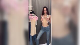 Karamel Kat Teases Her Pussy While Trying On Clothes