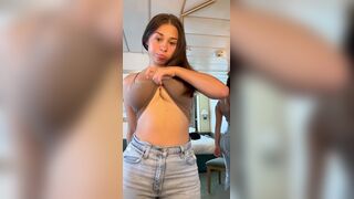 SophieRaiin Flashes Her Plump Breasts And Curvy Butt