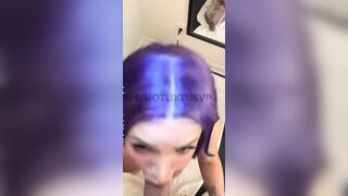 Minitinah Sucking Cock And Boobs Fucked In Her Purple Hair