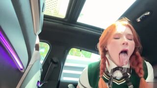 Sweetie Fox Sucks Cock In A Parked Car Before Rough Sex