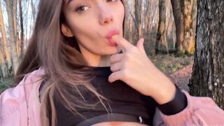 Seltinsweet Teasing Her Nude Tits And Pussy Rubs Out In The Woods Ppv